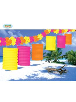 Set 6 Faroles sobre Hilo de Flor 300 cm