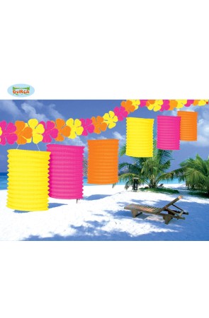 Set 6 Faroles sobre Hilo de Flor 300 cm