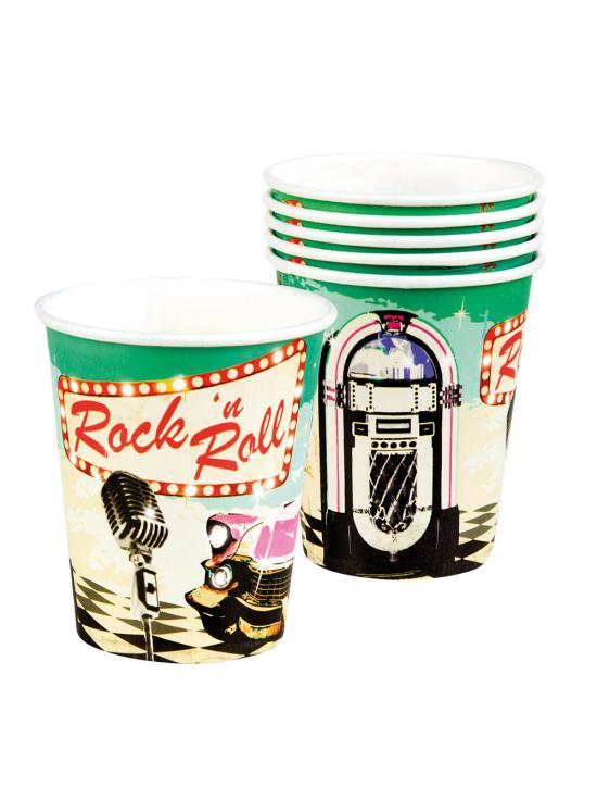 Set 6 Vasos Rock 'n Roll Grease