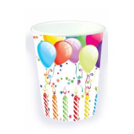 Set 8 Vasos de Cumpleaños globos