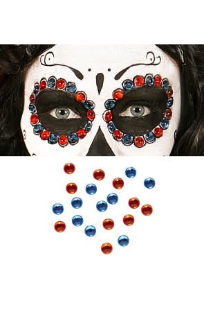 Set de 40 Gemas Adhesivas decorativas Ojos Azul/Ámbar