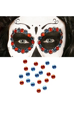 Set de 40 Gemas Adhesivas decorativas Ojos Azul/Ámbar