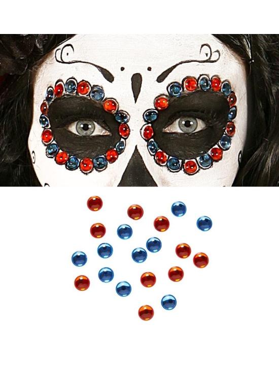 Set de 40 Gemas Adhesivas decorativas Ojos Azul/Ámbar