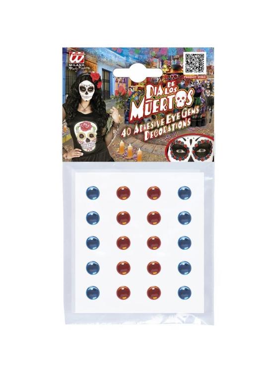 Set de 40 Gemas Adhesivas decorativas Ojos Azul/Ámbar