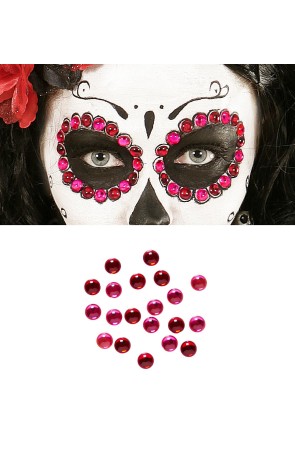 Set de 40 Gemas Adhesivas decorativas Ojos Rojo / Rosa