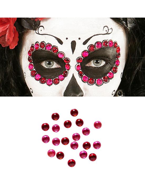 Set de 40 Gemas Adhesivas decorativas Ojos Rojo / Rosa