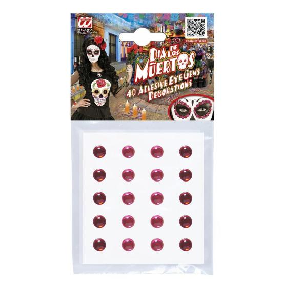 Set de 40 Gemas Adhesivas decorativas Ojos Rojo / Rosa