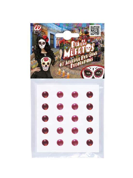Set de 40 Gemas Adhesivas decorativas Ojos Rojo / Rosa
