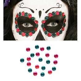 Set de 40 Gemas Adhesivas decorativas Ojos Rosa / Verde
