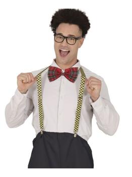 Set de Accesorios Nerd con Gafas, Pajarita y Tirantes