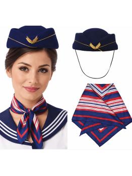 Set de Azafata 2 Piezas con Gorro y Pañuelo