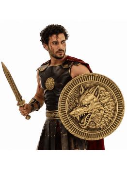 Set de escudo y espada de gladiador con diseño de lobo
