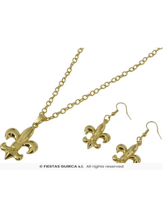Set de Joyas Romano Dorado – Collar y Pendientes para Disfraces de Emperatriz, Patricias y Damas de la Antigua Roma