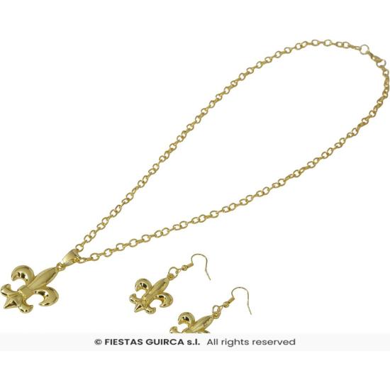 Set de Joyas Romano Dorado – Collar y Pendientes para Disfraces de Emperatriz, Patricias y Damas de la Antigua Roma