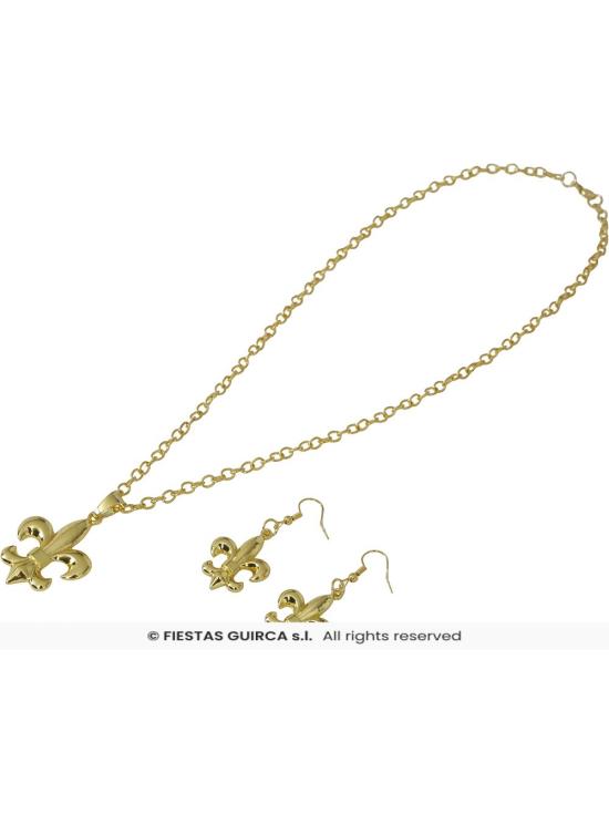 Set de Joyas Romano Dorado – Collar y Pendientes para Disfraces de Emperatriz, Patricias y Damas de la Antigua Roma