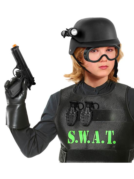 Set de Juguete S.W.A.T. – Casco, Pistola, Gafas Tácticas, Linterna y 2 Granadas