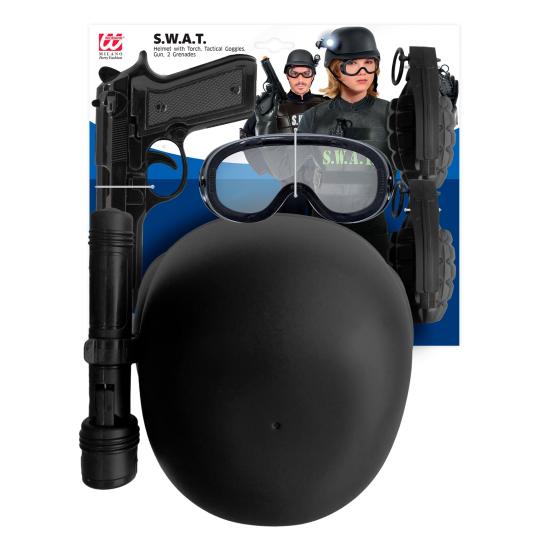 Set de Juguete S.W.A.T. – Casco, Pistola, Gafas Tácticas, Linterna y 2 Granadas