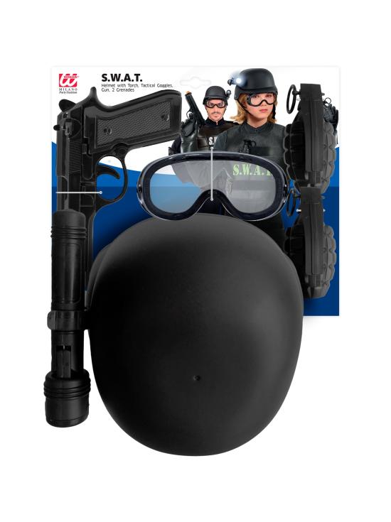 Set de Juguete S.W.A.T. – Casco, Pistola, Gafas Tácticas, Linterna y 2 Granadas