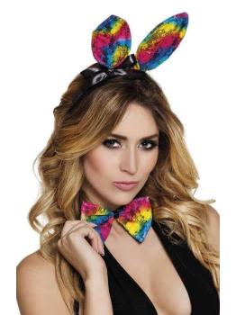 Set de Orejas y Pajarita Arcoiris