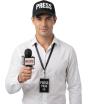Set de Periodista 3 Piezas – Gorra PRESS, Micrófono NEWS y Pase de Prensa