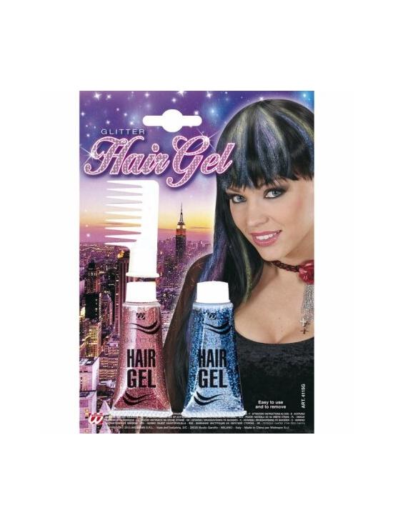 Set Gel Purpurina para Pelo con Peine