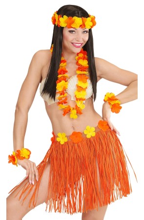 Set Hawai Naranja adulta