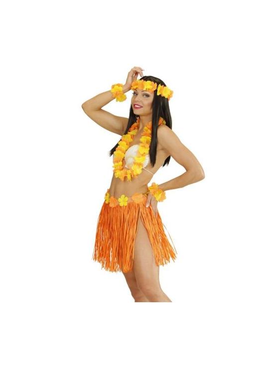 Set Hawai Naranja adulta