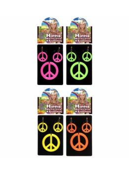 Set Hippie Colgante y Pendientes Fluorescentes
