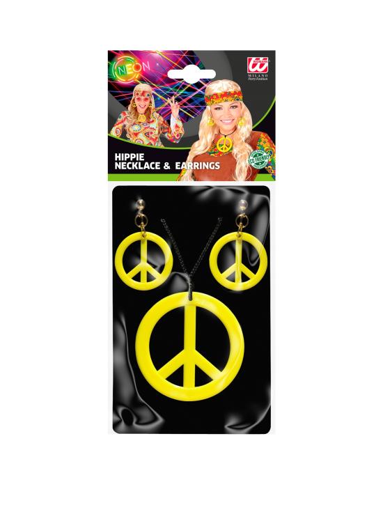 Set Hippie Colgante y Pendientes Fluorescentes