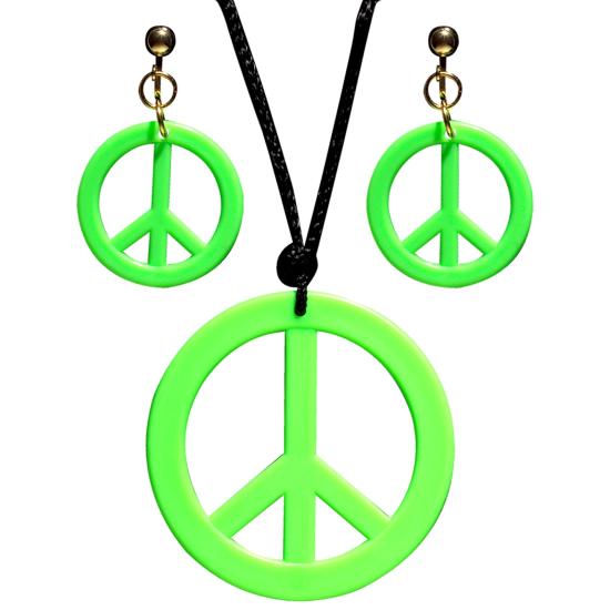 Set Hippie Colgante y Pendientes Fluorescentes Set Hippie Colgante y Pendientes Fluorescentes