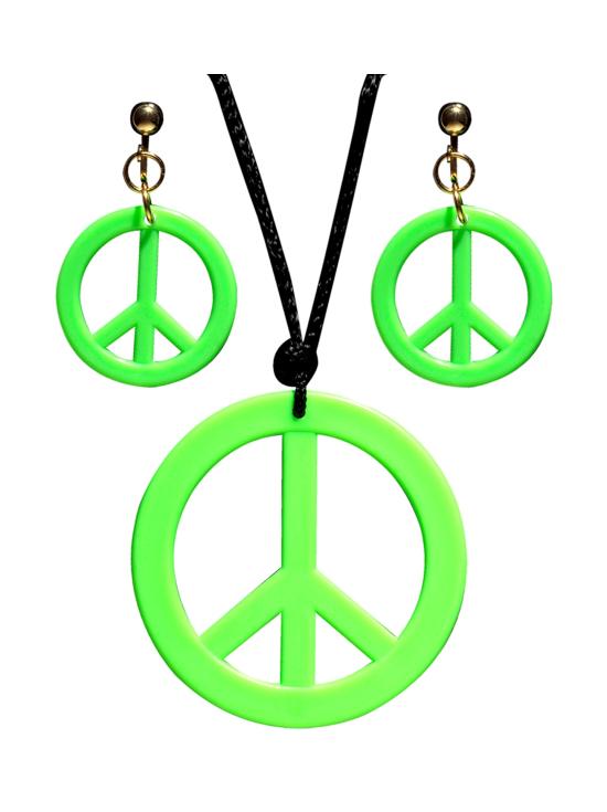 Set Hippie Colgante y Pendientes Fluorescentes