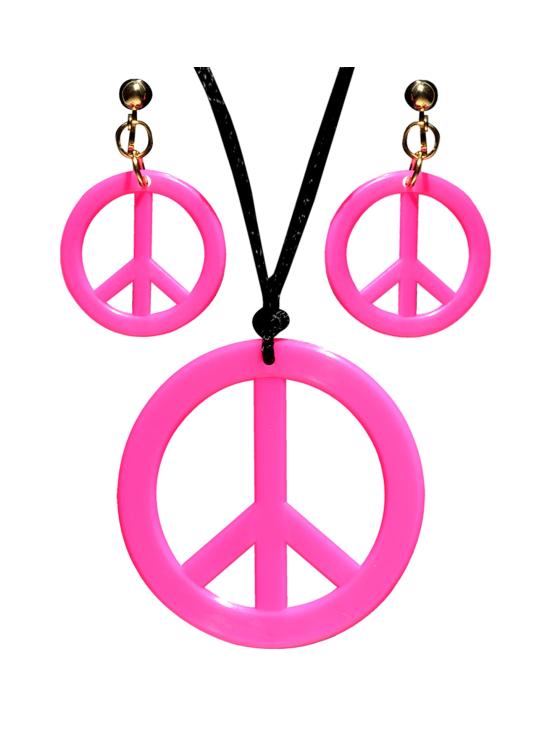 Set Hippie Colgante y Pendientes Fluorescentes