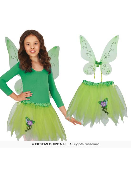 Set Infantil de Alas y Tutu Verde – Accesorio de Disfraz para Niñas