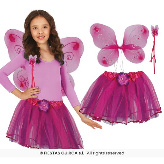 Set Mariposa Lila Infantil – Alas, Tutu y Varita para Disfraz de Niña
