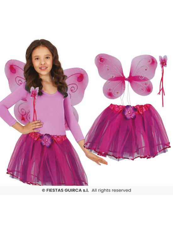 Set Mariposa Lila Infantil – Alas, Tutu y Varita para Disfraz de Niña