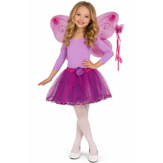 Set Mariposa Lila Infantil – Alas, Tutu y Varita para Disfraz de Niña