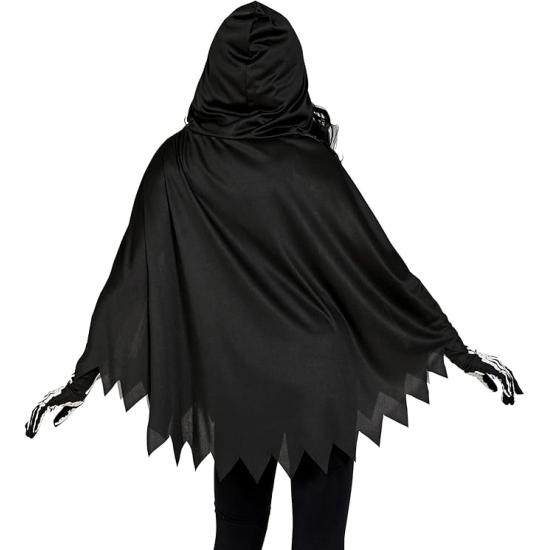 SKELETON – Poncho con Capucha y Estampado de Huesos