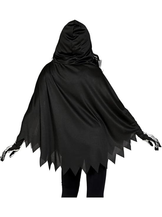 SKELETON – Poncho con Capucha y Estampado de Huesos