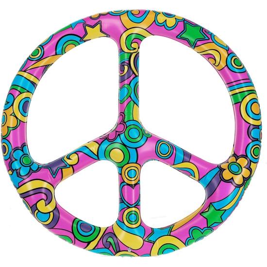 Símbolo Paz Hinchable Hippie 132 cm | Accesorio Años 60 y 70