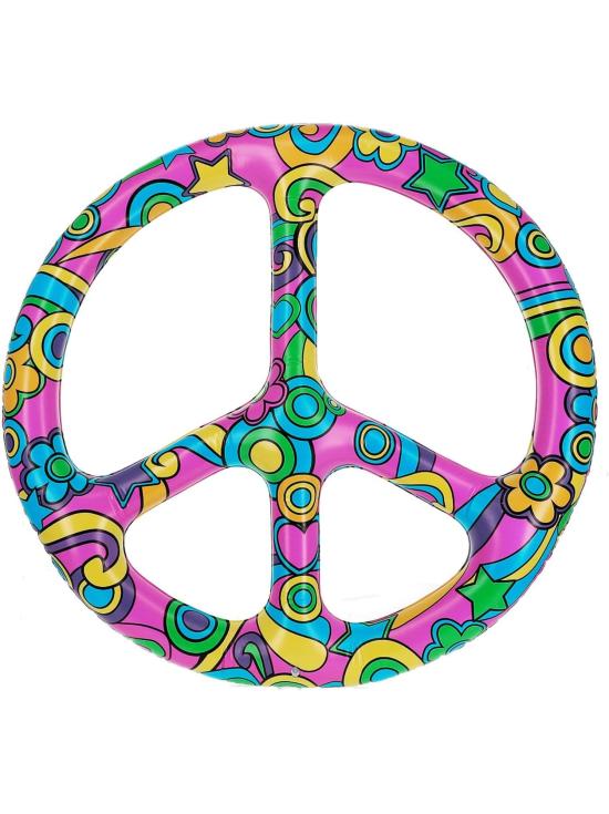 Símbolo Paz Hinchable Hippie 132 cm | Accesorio Años 60 y 70