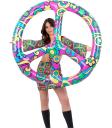 Símbolo Paz Hinchable Hippie 132 cm | Accesorio Años 60 y 70