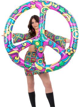 Símbolo Paz Hinchable Hippie 132 cm | Accesorio Años 60 y 70