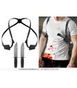 Sobaquera con 2 Cuchillos de Juguete – Accesorio Impactante para Halloween, Carnaval y Cosplay