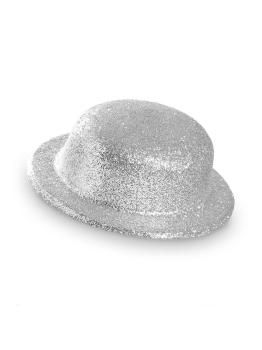 Sombrero Bombin Plata Brillante