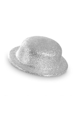 Sombrero Bombin Plata Brillante