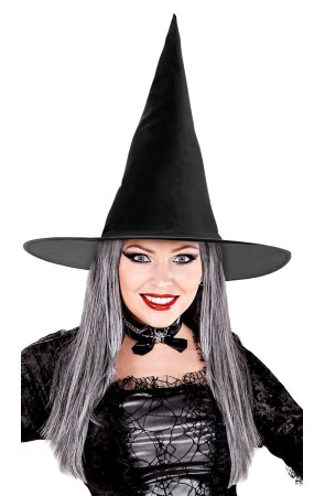 Sombrero Bruja con Pelo Gris