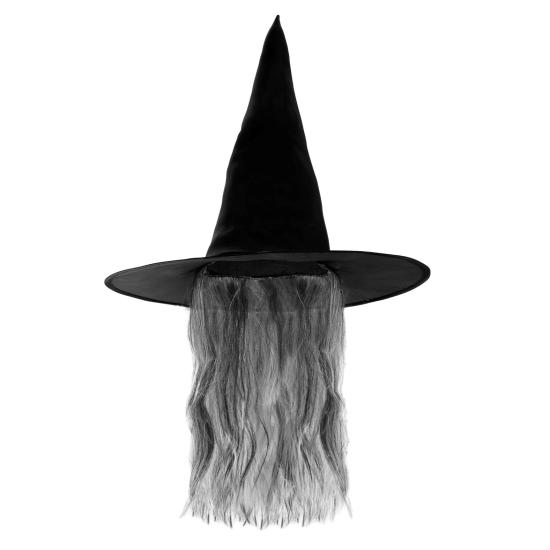 Sombrero Bruja con Pelo Gris