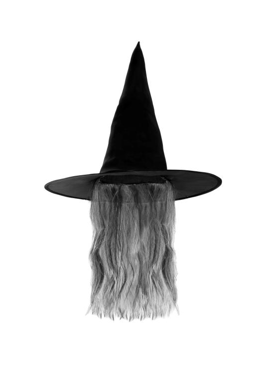 Sombrero Bruja con Pelo Gris