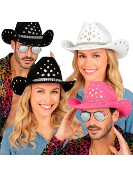 Sombrero Cowboy con Brillantes para Fiesta o Disfraz – Adulto Unisex