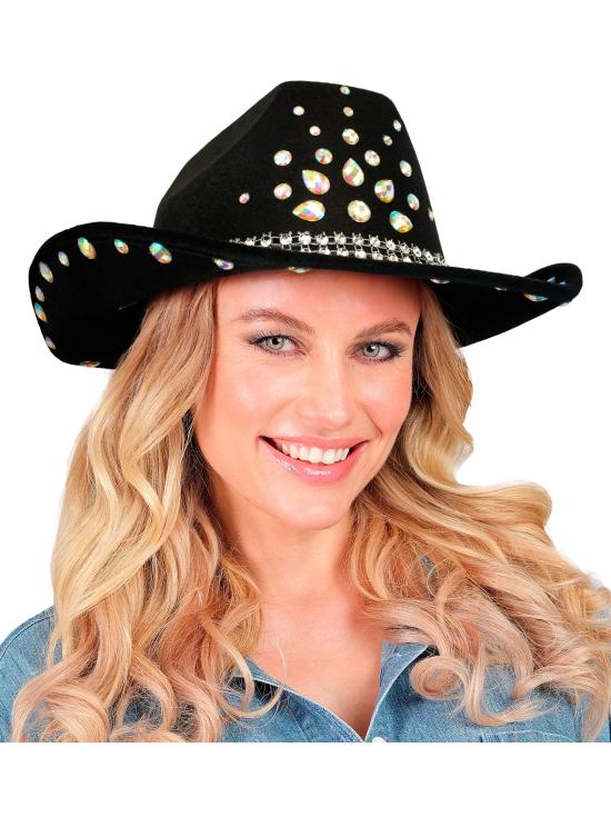 Sombrero Cowboy con Brillantes para Fiesta o Disfraz – Adulto Unisex
